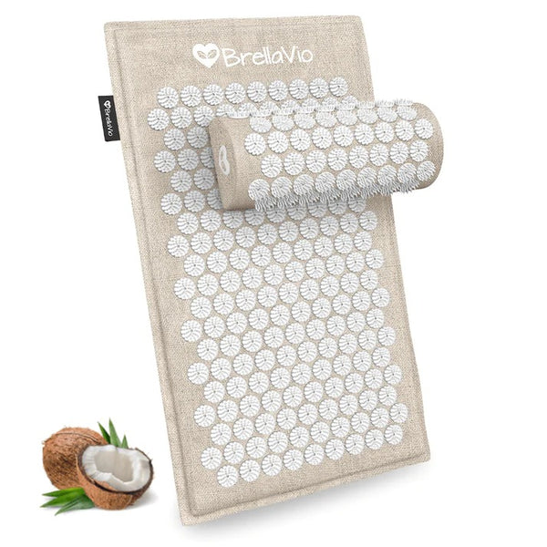 BRELLAVIO| Natuurlijke eco acupressuurmat & kussen